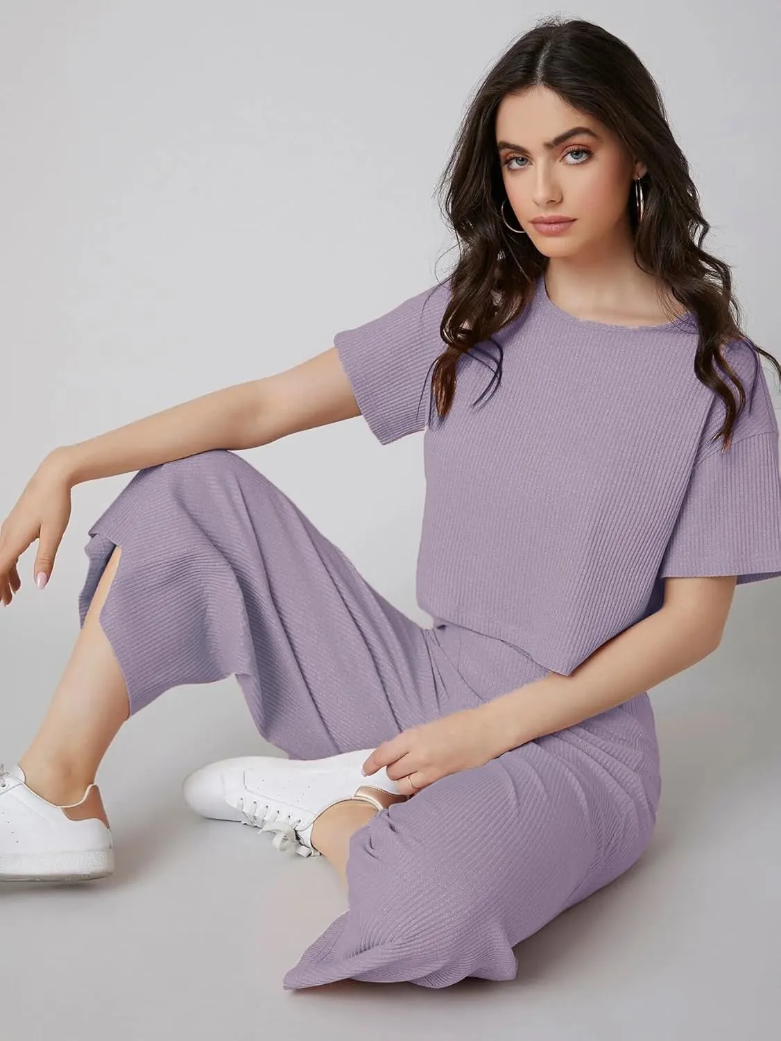 womens ribbed coord set 2