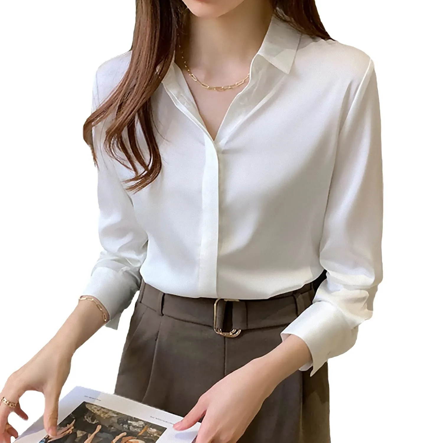 womens satin blouse silk 1