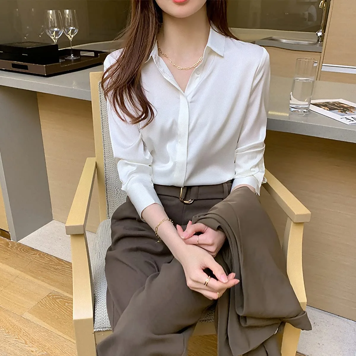 womens satin blouse silk 4