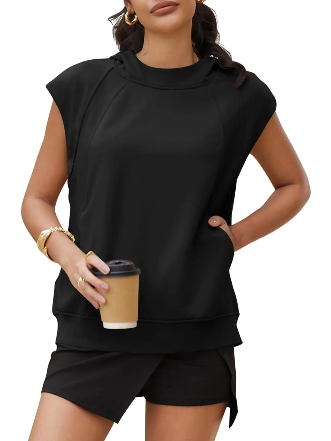 womens sleeveless hoodie 2