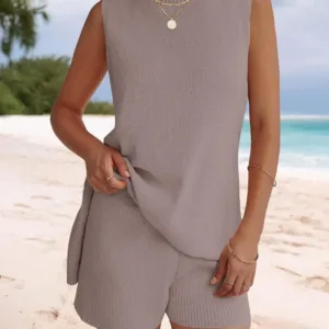 womens sleeveless lounge set 2