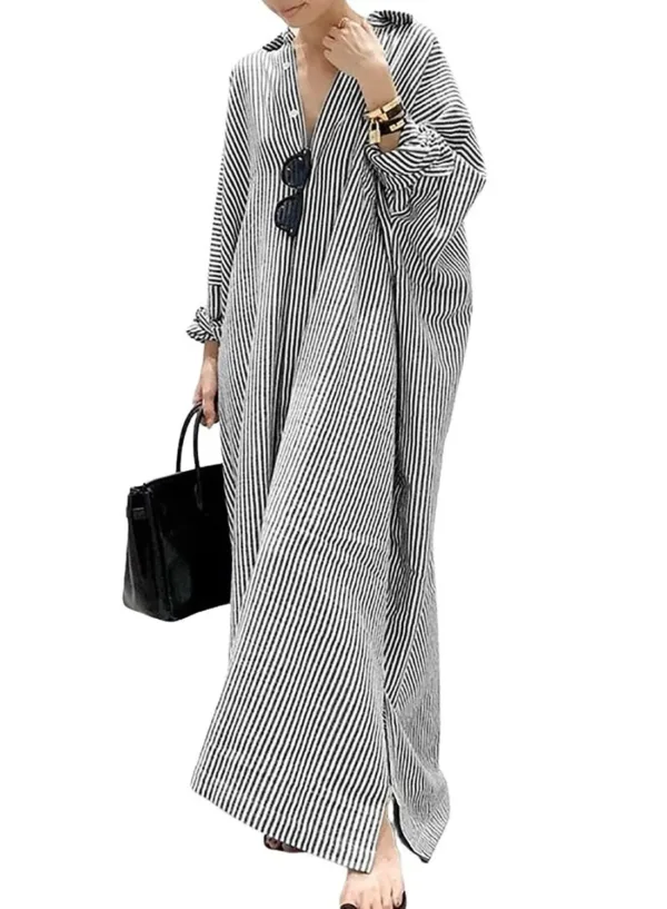womens striped maxi dress 1