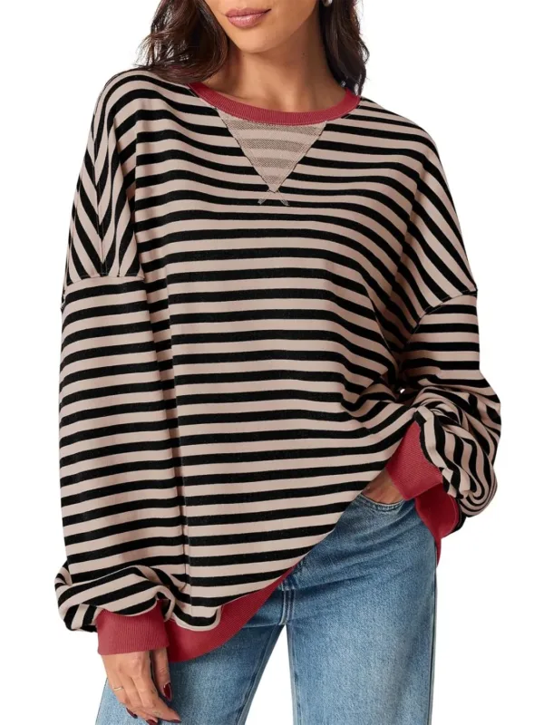 womens striped sweatshirt 1