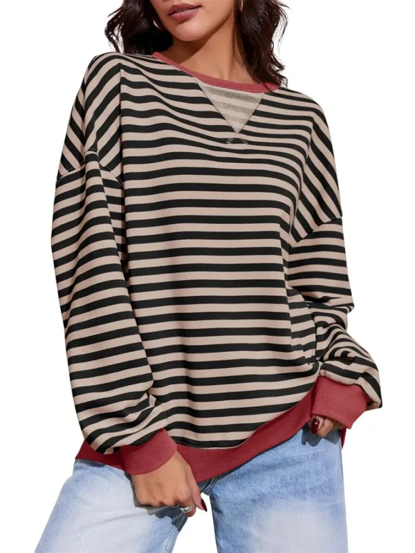 womens striped sweatshirt 2