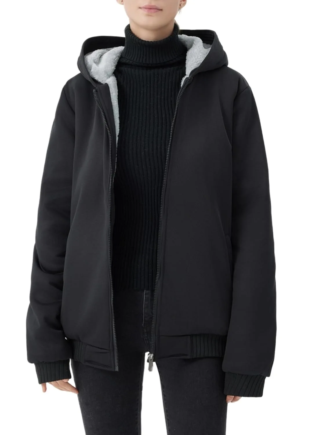 womens winter sherpa hoodie 1