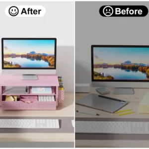 wood monitor stand riser 2