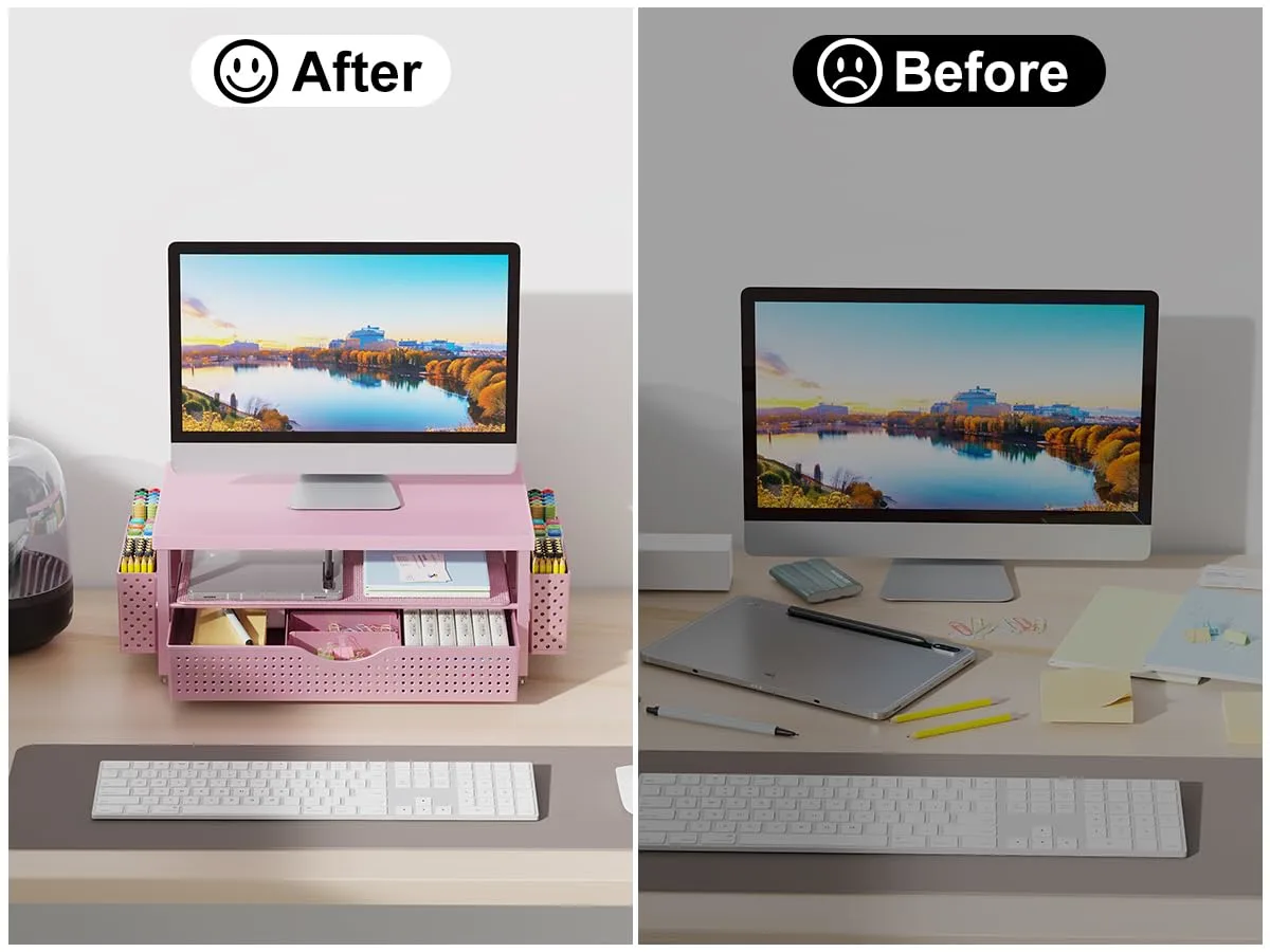 wood monitor stand riser 2