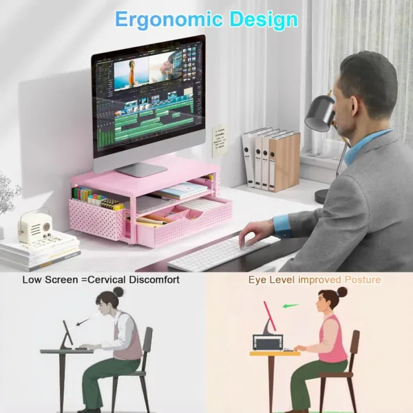 wood monitor stand riser 3