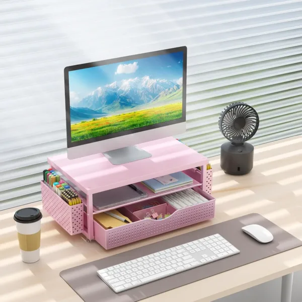 wood monitor stand riser 4