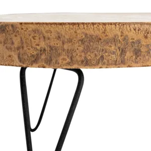 wood pedestal metal legs 5