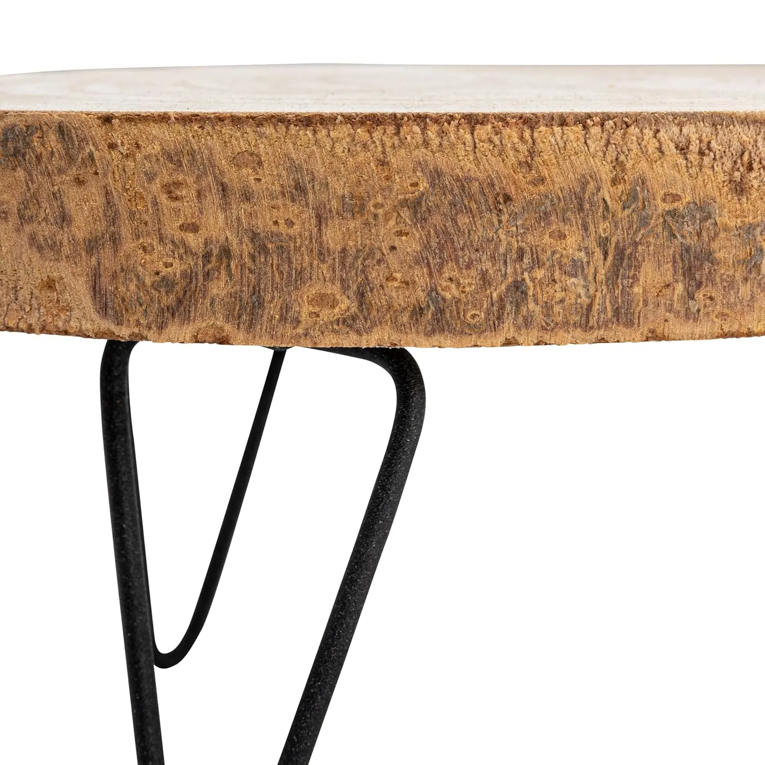 wood pedestal metal legs 5