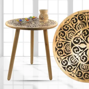 wood side table black 1