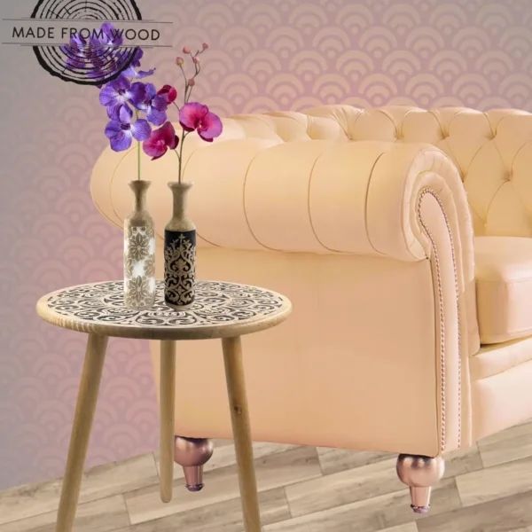 wood side table black 2