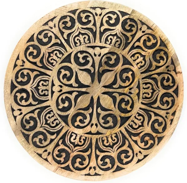 wood side table black 4