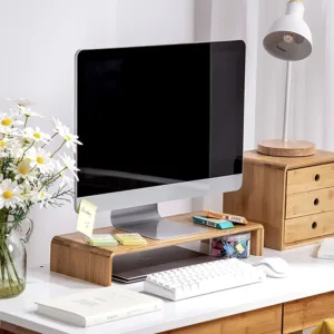 wooden monitor stand 1