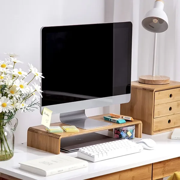 wooden monitor stand 1