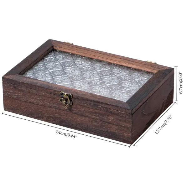 wooden storage box glass 2