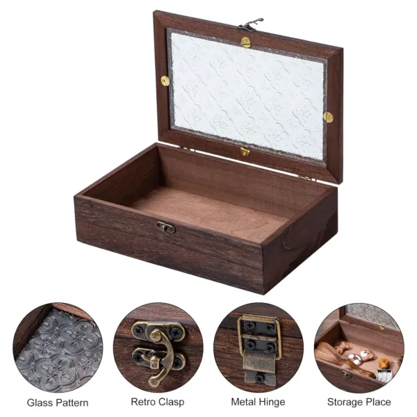 wooden storage box glass 3