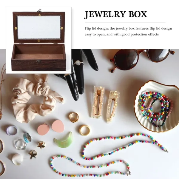 wooden storage box glass 4