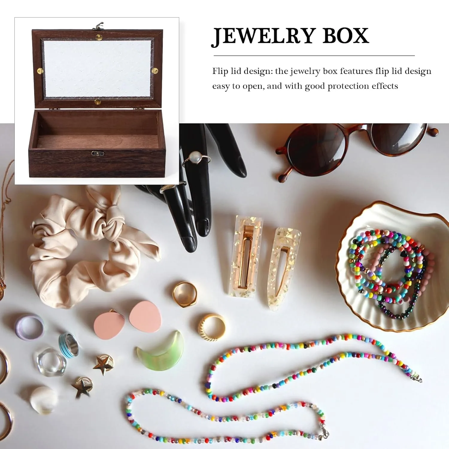 wooden storage box glass 4