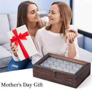 wooden storage box glass 5