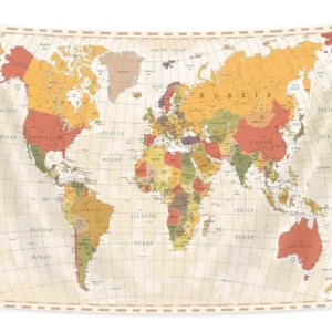 world map tapestry 1