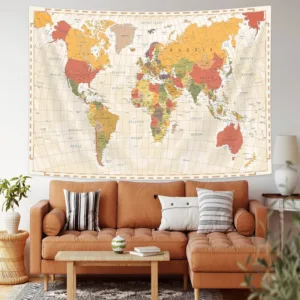 world map tapestry 2