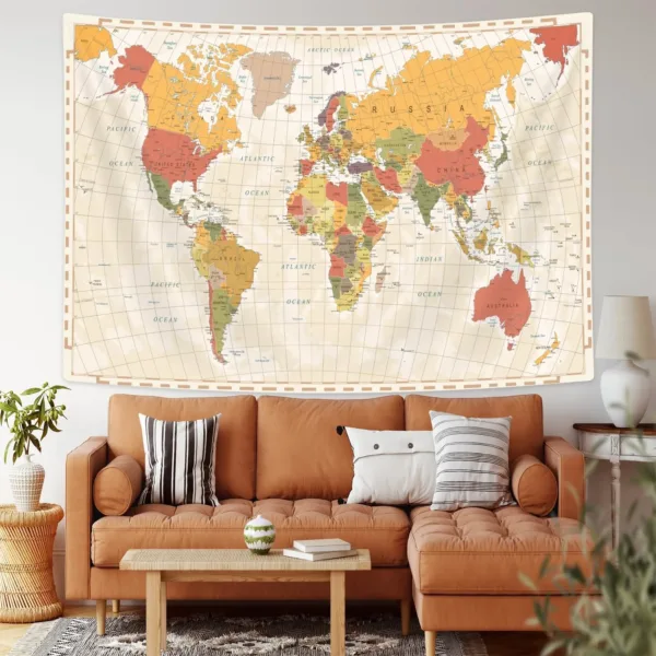 world map tapestry 2