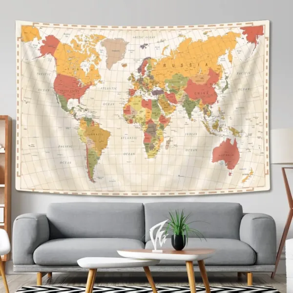 world map tapestry 3