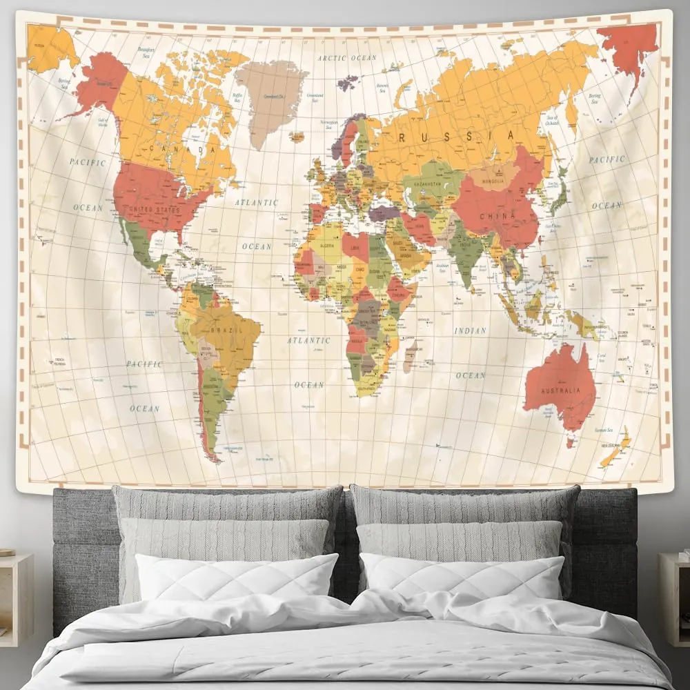 world map tapestry 4