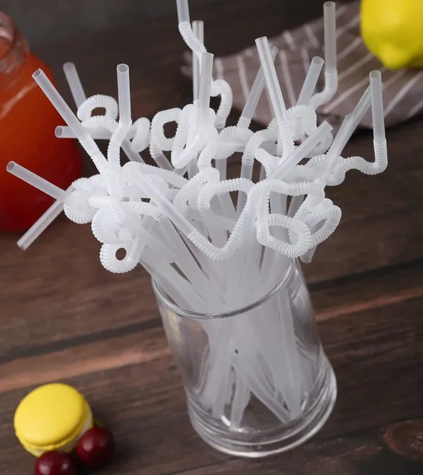 wrapped clear plastic straws 6