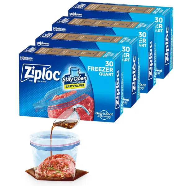 ziploc quart freezer bags 4