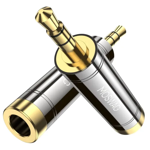 This 3.5mm to 1/4 inch headphone adapter provides lossless stereo audio conversion with durable, gold-plated connectors for amplifiers, mixers, guitars, and more.