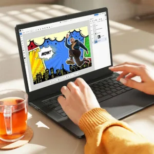 The Acer Chromebook Plus 514 touchscreen laptop features an Intel i3-N305 processor, 8GB of RAM, a 512GB SSD, and a vibrant 14-inch FHD display, offering powerful performance and ample storage for seamless multitasking.