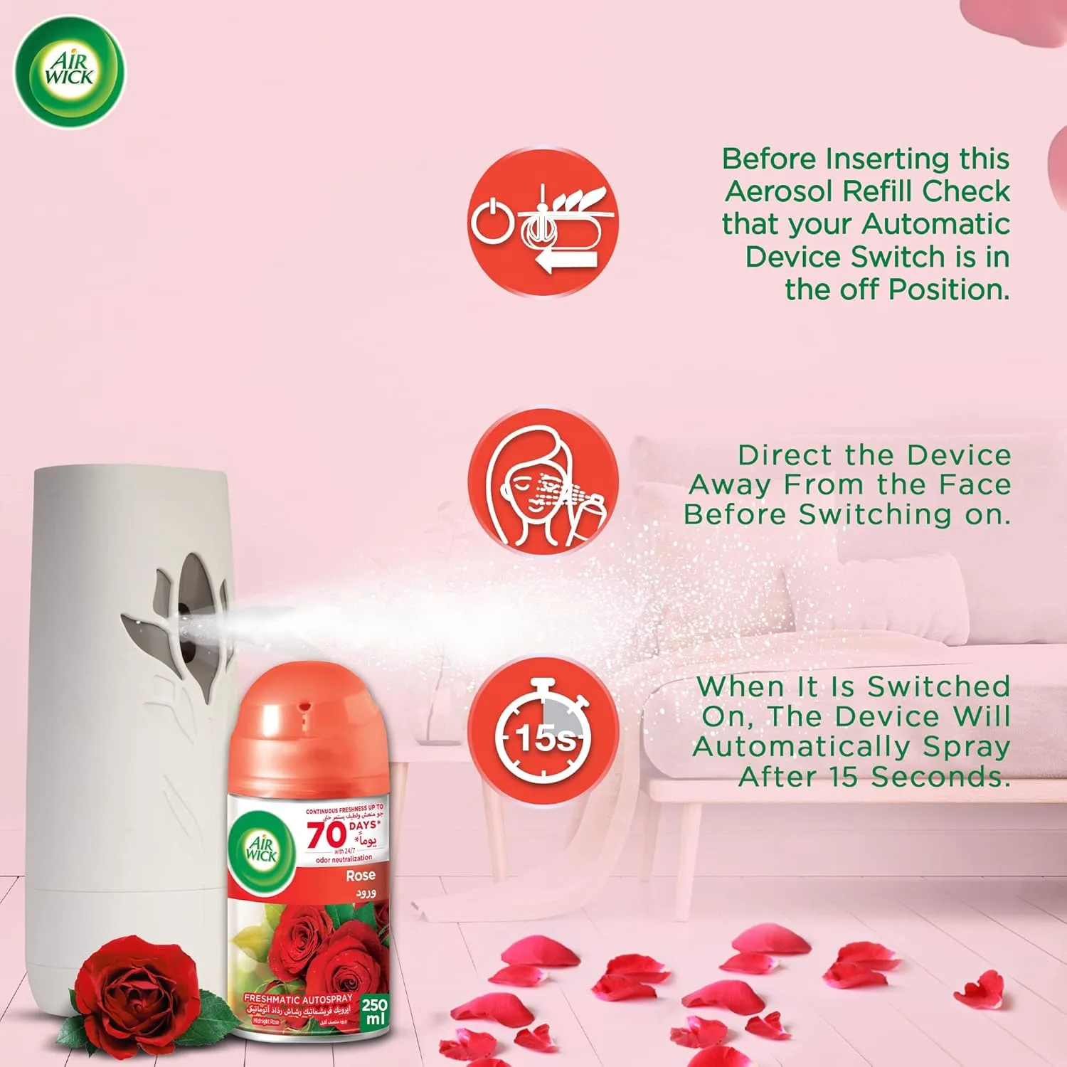 air wick freshmatic rose 7
