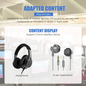 This 3-pack of gold-plated airplane headphone adapters converts a standard 3.5mm male plug to a 3.5mm female stereo jack, providing high-fidelity sound during flights and compatibility with various headphones.