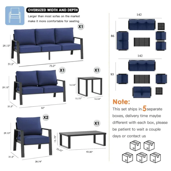 aluminum outdoor loveseat sofa 3