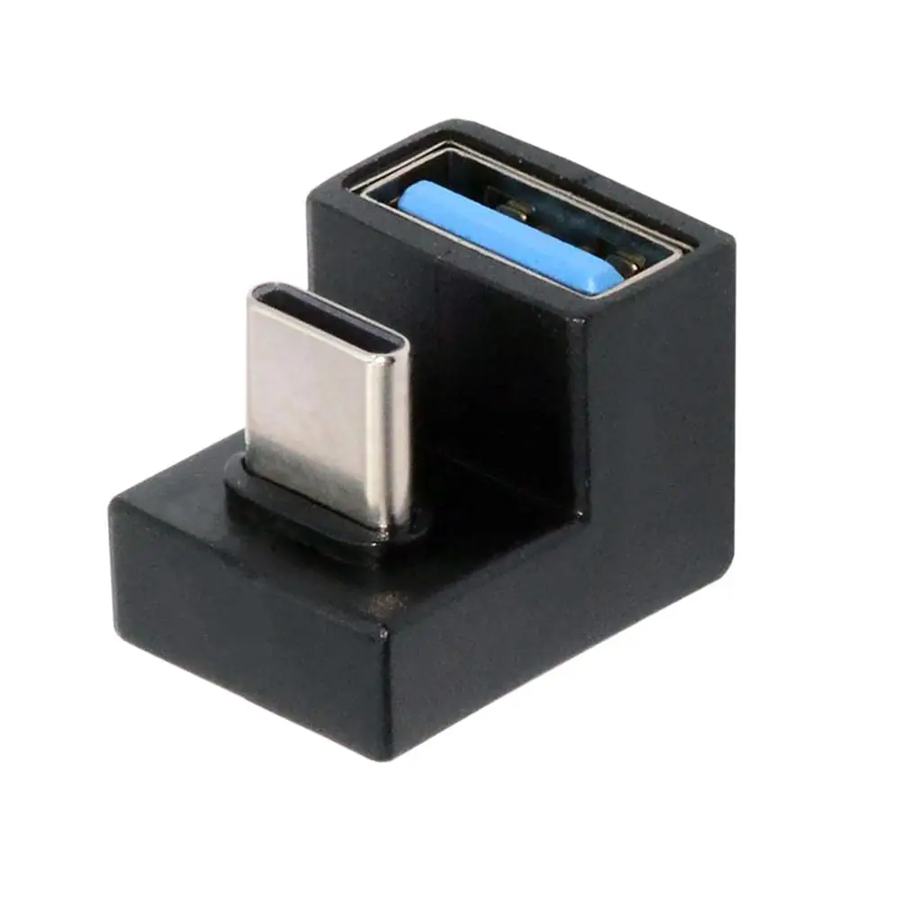 This is a 180 degree up right angled micro USB OTG to USB 2.0 female extension adapter, designed for connecting USB devices to cell phones and tablets in tight spaces.