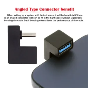 This is a 180 degree up right angled micro USB OTG to USB 2.0 female extension adapter, designed for connecting USB devices to cell phones and tablets in tight spaces.