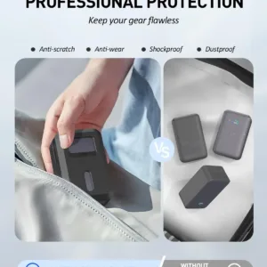 Black silicone case designed for the Anker Nano Power Bank 10000mAh 45W A1638, featuring precise cutouts for easy access to ports and display, protecting the power bank from scratches and wear.