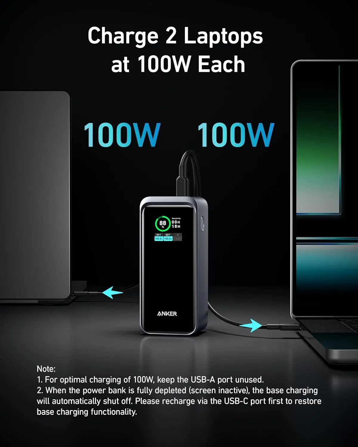 This is an Anker Prime 20000mAh power bank featuring a smart digital display and multiple ports, capable of charging laptops and mobile devices at high speeds.