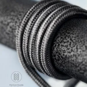 This image shows a two-pack of black Anker USB-C to USB-C charging cables, each 3.3 feet long, designed for fast charging of USB-C devices like iPhones and iPads with up to 60W power delivery, and featuring a durable nylon braided exterior.