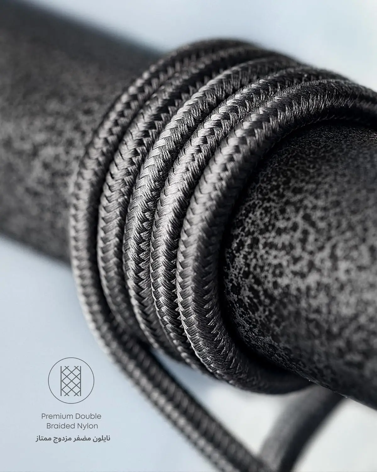 This image shows a two-pack of black Anker USB-C to USB-C charging cables, each 3.3 feet long, designed for fast charging of USB-C devices like iPhones and iPads with up to 60W power delivery, and featuring a durable nylon braided exterior.