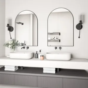 arched wall mirror black 2