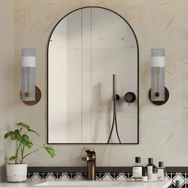 arched wall mirror black 3