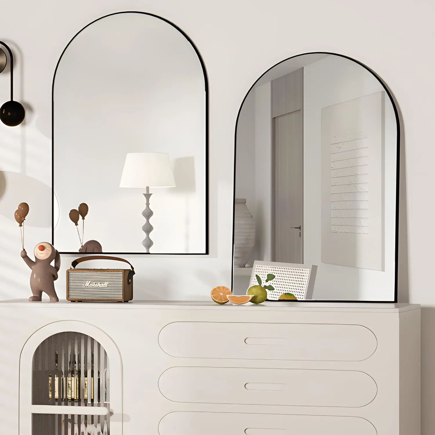 arched wall mirror black 4