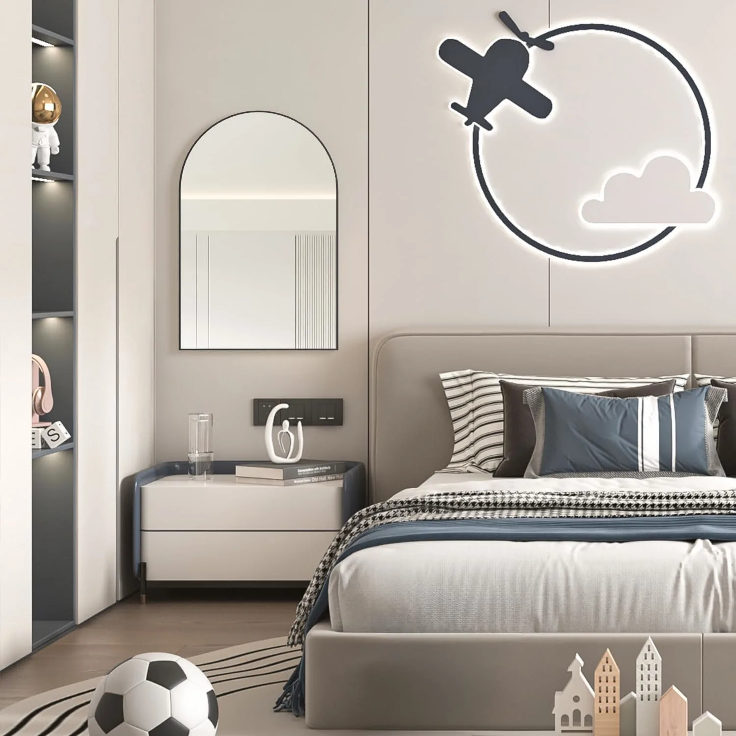 arched wall mirror black 5