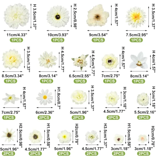 artificial flowers heads 2