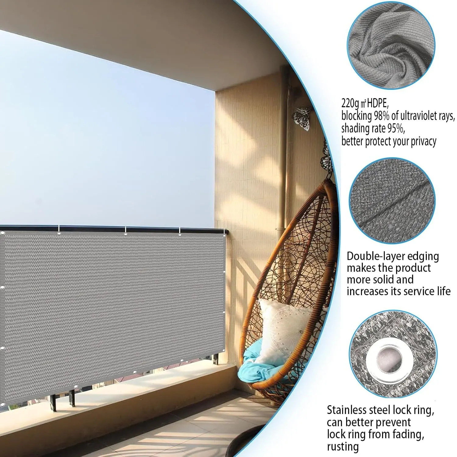 balcony privacy screen grey 2