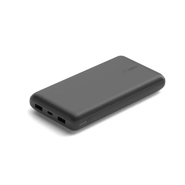 This Belkin USB C portable charger has a 20000mAh power bank with dual USB A ports, a type-C input/output port, and provides up to 78 hours of additional battery life for your devices.
